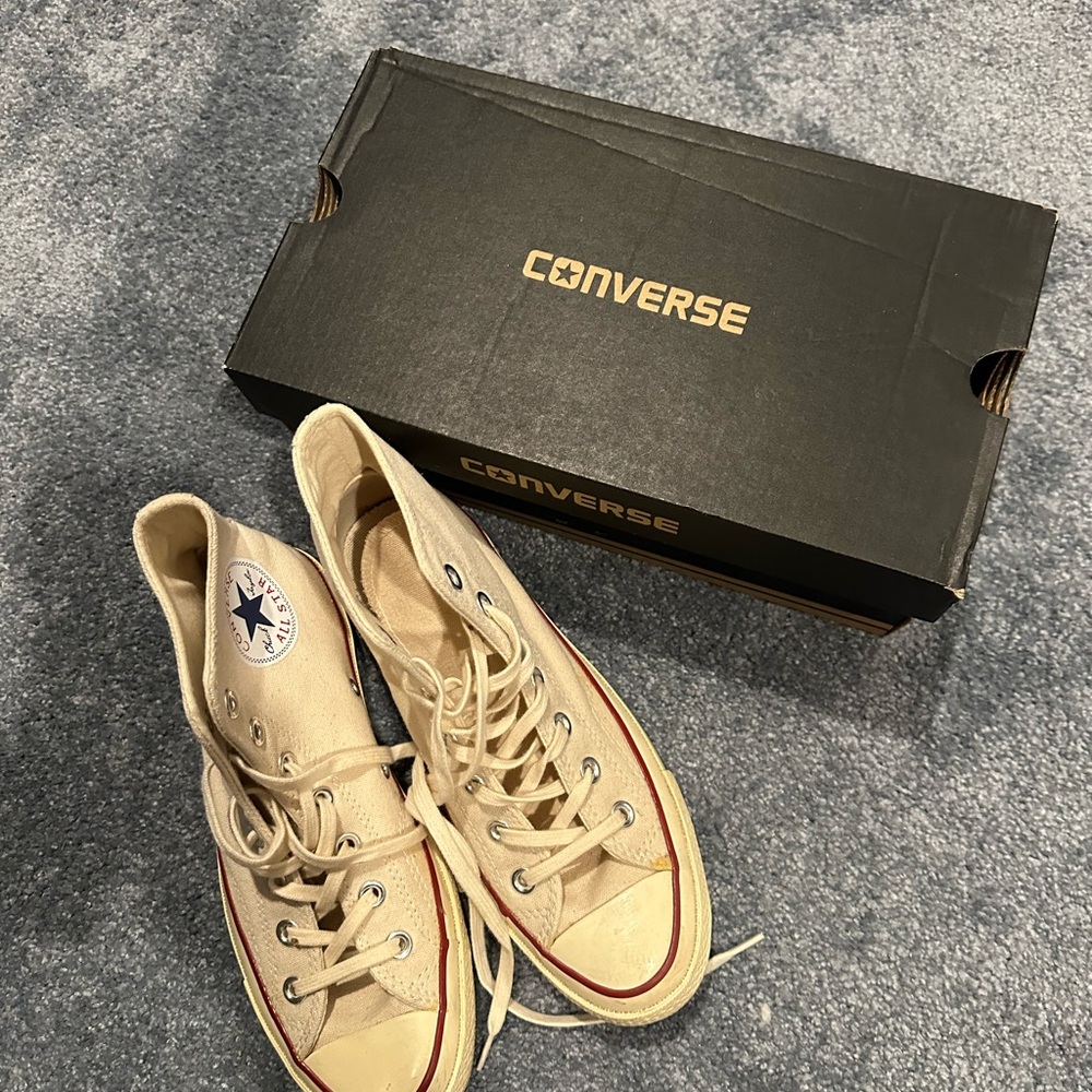 Converse Cream High-Top Sneakers